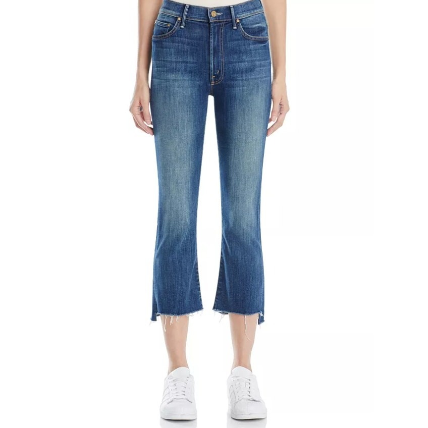 Mother Insider Crop Step Fray Jeans Not Rough Enough Faded Crop Denim Size 25